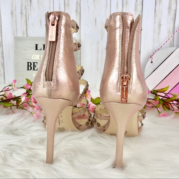 💲🔻NIB JESSICA SIMPSON Champagne Studded Heels - Picture 6 of 8